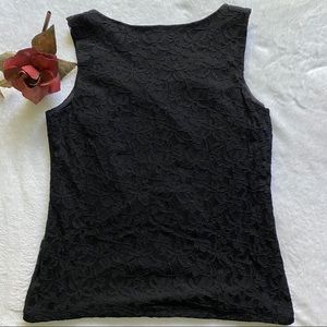Dana Bachman black lace sleeveless women’s top.